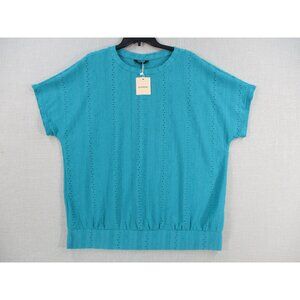 Bloomchic Womens Teal Short Sleeve Top Size 14-16 With‎ Tags